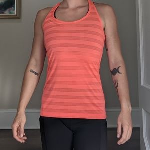 Bright Neon Coral Pink Athletic Tank Women's Small